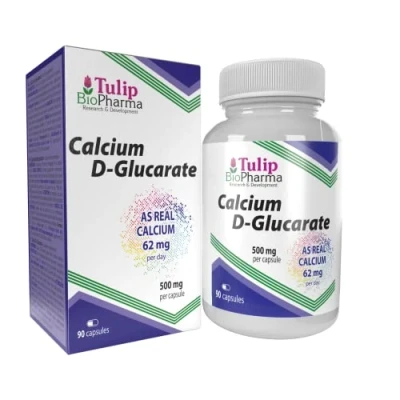 Afbeelding van Tulip BioPharma Calcium D Glucaraat 500mg 90 Capsules, 3rd Party lab getest, Hoge Sterkte Supplement, Geen Vulstoffen of Bulkers, Gluten en GMO Vrij