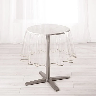 Afbeelding van LIGNE DECOR Rond tafelkleed (0) 180 effen kristal 15/100e tuin +BIAIS, bruin (Taupe)
