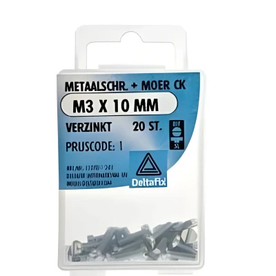 Afbeelding van Deltafix Metaalschroef CK + Moer M3x10mm 20 Stuks