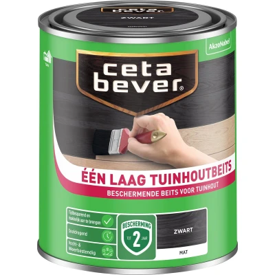 Afbeelding van Cetabever Tuinhoutbeits Een Laag Zwart 750ml