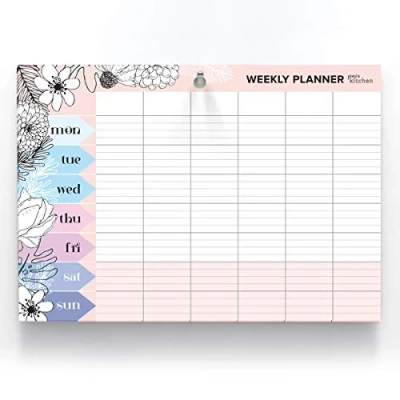 Afbeelding van Joeji&#039;s Kitchen wekelijkse planner pad afscheurbladen Organisatorblok van 60 pagina&#039;s A4, Perfect Weekly Meal Planner, 100 GSM offsetpapier, geperforeerd gat om op te hangen