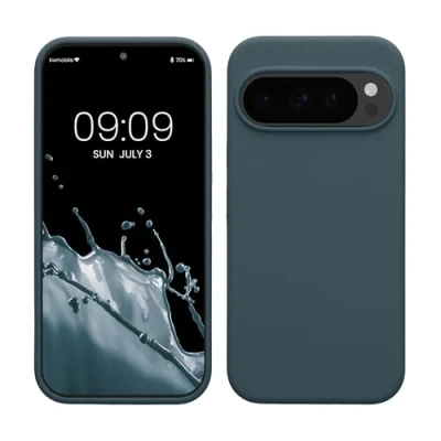 Afbeelding van kwmobile telefoonhoesje geschikt voor Google Pixel 10 / Pro Hoesje met siliconen coating Smartphone case in leisteen