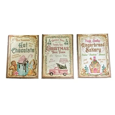 Afbeelding van Poppenhuis Vintage Posters Miniatuur Kerst Bakkerij Boerderij Accessoire 1:12 Schaal