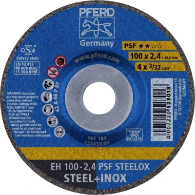 Afbeelding van PFERD EH 100 2,4 PSF STEELOX/16,0 61739326 Doorslijpschijf gebogen mm 25 stuk(s) RVS, Staal