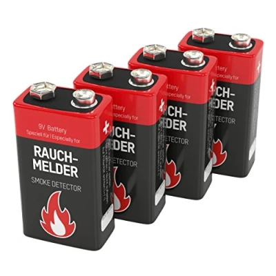 Afbeelding van ANSMANN alkaline batterij Verpakking van 4 stuks. Batterie 9V rood