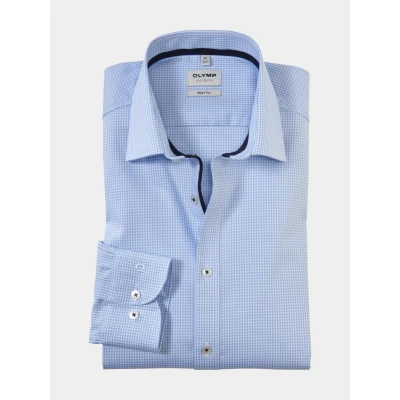 Afbeelding van OLYMP Level Five Body Fit Overhemd blauw, Effen