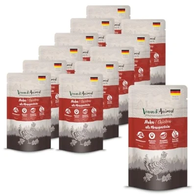 Afbeelding van Venandi Animal Premium Kattenvoer, kip als proteïne, natvoer, graanvrij en natuurlijk, 12 x 125 g (12 stuks)