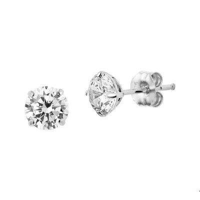 Afbeelding van Witgouden Oorknoppen zirkonia 4104697 Oorbellen horloge Zilverkleur