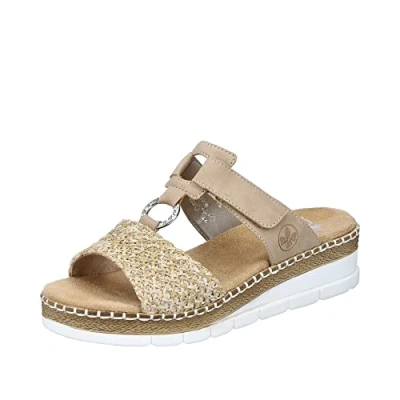 Afbeelding van Rieker Dames V1243 pantolette, beige, 43 EU