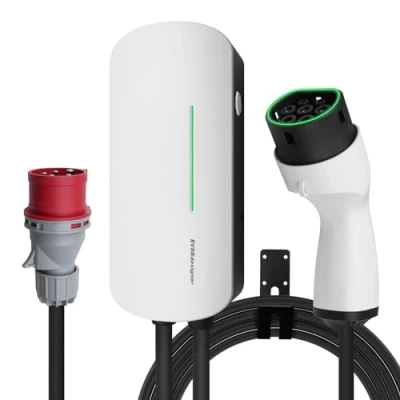 Afbeelding van EVSEdesigner Wallbox 11kW met CEE stekker Type 2 Thuislaadstation voor Elektrische Voertuigen Driefasig 6M Kabel Buiten en Binnengebruik