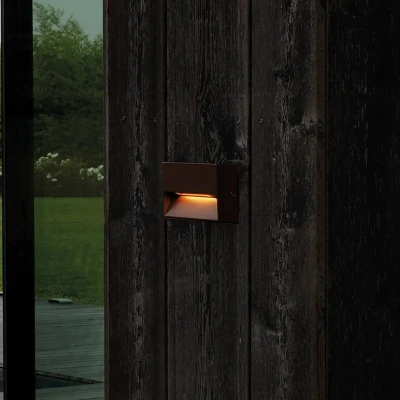 Afbeelding van Ideallux Ideal Lux LED buitenwandlamp Dedra, bruin, 10 x 6,5 cm