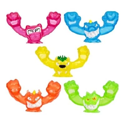 Afbeelding van Heroes of Goo Jit Zu Meteor Madness Slingers, rek en gooi je figuren in de strijd om snelle vechtactie, set van 5 Hyper Blast Slingers