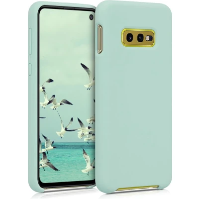 Afbeelding van kwmobile telefoonhoesje geschikt voor Samsung Galaxy S10e Hoesje met siliconen coating Smartphone case in mat mintgroen