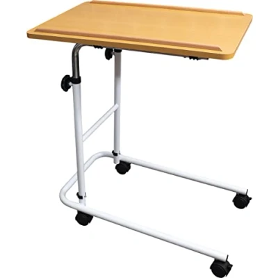 Afbeelding van Aidapt bedtafel beuken hoogte verstelbaar tot 100 cm blad 60 x 40