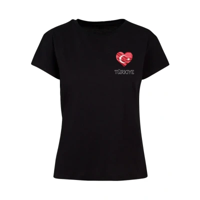 Afbeelding van Merchcode Turkey Everyday TEE Tshirt print, Dames, Maat: XS, Black
