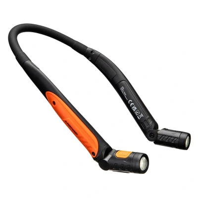 Afbeelding van USB oplaadbare LED neklamp maat , Black/Orange