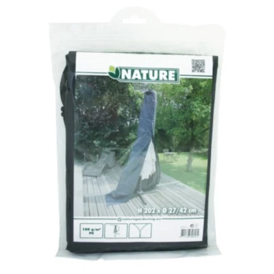 Afbeelding van Nature Hoes Voor Parasol Tuinmeubelen 202x27/42 cm Grijs