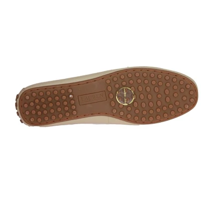 Afbeelding van Lauren Ralph Barnsbury Pebbled Leather Driver Mocassins, Dames, Maat: 35.5, Sand dune Leer
