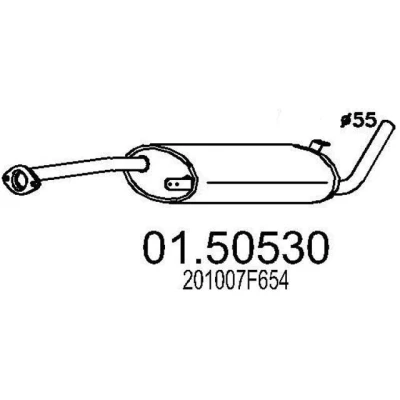 Afbeelding van MTS 01.50530 Middendemper 1250mm NISSAN: Terrano II SUV (R20) 2.7 TD 4WD, TDi 4WD 1993 2007