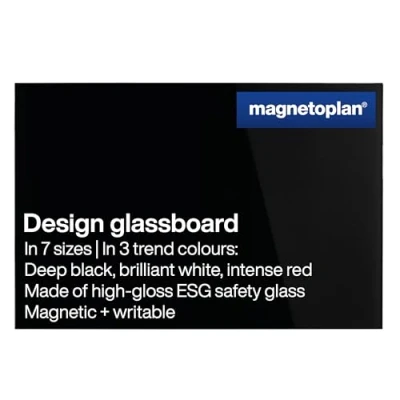 Afbeelding van Magnetoplan Design 13402012 Glazen magneetbord (b x h) 400 mm 600 Zwart