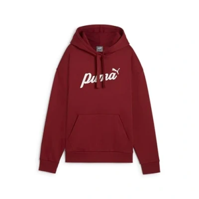 Afbeelding van Puma Script Hoodie Hoodie, Dames, Maat: XS, Intense red/white rubber