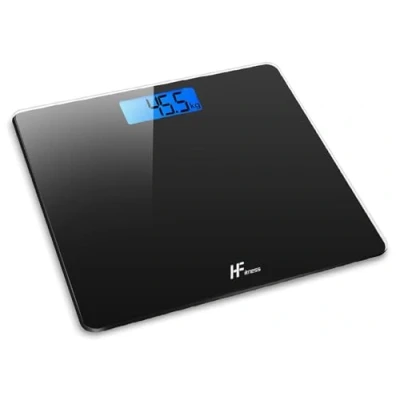 Afbeelding van Elektronische digitale personenweegschaal, 180 kg, glazen platform met achtergrondverlichting, LCD display
