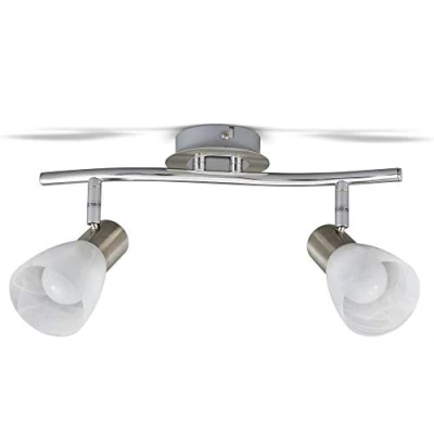 Afbeelding van B.K.Licht Plafondspots met 2 lichtpunten E14 fitting glas opbouwspots incl. 2x 3.000K 470Lm