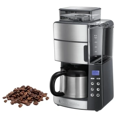 Afbeelding van Russell Hobbs Grind and Brew Thermal Carafe combinatie koffiezetapparaat zwart/zilver 5 kopjes