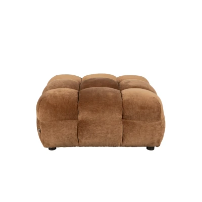 Afbeelding van Dutchbone Hackman Hocker Velours Cognac