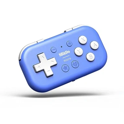 Afbeelding van 8Bitdo Micro Bluetooth Gamepad Pocket sized Mini Controller for Switch, Android, and Raspberry Pi, Support Keyboard Mode (Blue)