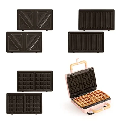 Afbeelding van CREATE STONE 3 IN 1 STUDIO Sandwich/wafel grill Verwisselbare grillplaten Verticale opslag roze