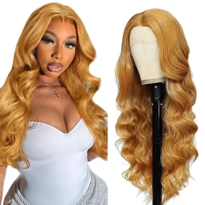 Afbeelding van Tuheerst Body Wave Human Hair Wig Blonde 4X4 Lace Remy Glueless Wear and Go with Baby 100% Unprocessed Brazilian Virgin No Smell Tangle for Woman 22 Inch