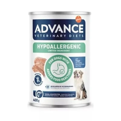 Afbeelding van 6 x 400 g Advance Veterinary Diets Hypoallergenic forel natvoer voor honden