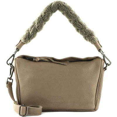 Afbeelding van FREDsBRUDER Leren Schoudertas Chinte Crossbody Bag Taupe
