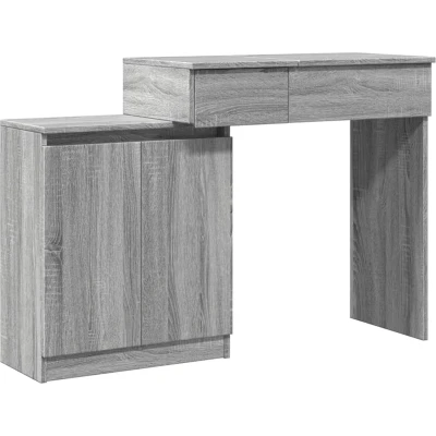 Afbeelding van vidaXL Kaptafel met LED 115x37x110,5 cm grijs sonoma eikenkleurig