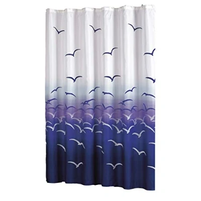 Afbeelding van MSV 12 anti schimmel douchegordijn &quot;Meeuw&quot;, antibacterieel, wasbaar, waterdicht, inclusief douchegordijnringen, polyester, 180 x 200 cm