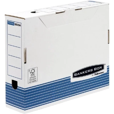Afbeelding van Archiefdoos Bankers Box System A4 80mm wit blauw