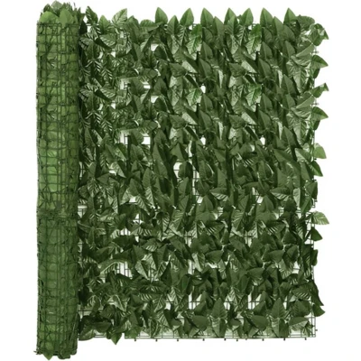 Afbeelding van vidaXL Balkonscherm met donkergroene bladeren 400x100 cm