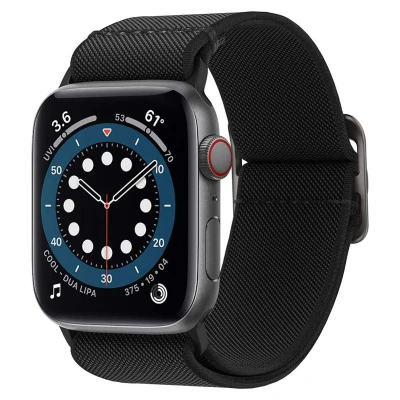 Afbeelding van Spigen Lite Fit Bandje Compatibel met Apple Watch Ultra 2/1 49mm, Serie 10 46mm en 9/8/7/6/5/4/SE 45mm,44mm Strap Zwart