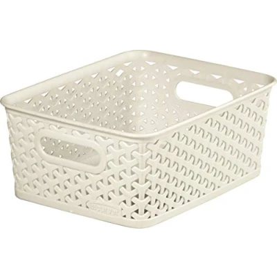 Afbeelding van Curver My Style keuken met rotaneffect, keuken, woonkamer, badkamer, slaapkamer, middelgrote rechthoekige opbergmand 13 liter vintage crèmewit