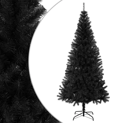 Afbeelding van Kunstkerstboom met standaard 180 cm PVC zwart
