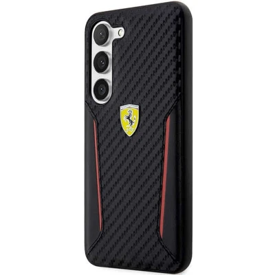 Afbeelding van Ferrari Backcover geschikt voor Samsung S23 Plus Carbon zwart