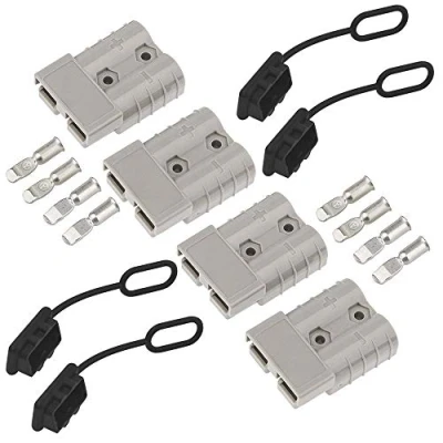 Afbeelding van GTIWUNG Accuaansluiting 50 A stekker, 600 V, trekhaak voor kabellier, Quick Connect accu, connector, snelaansluiting, stekker met stofkappen auto, camper, caravan