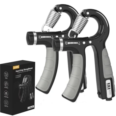 Afbeelding van Handtrainer, set van 2 handtrainers, onderarmtrainers, verstelbare handgreep, 5 60 kg, hand onderarm trainingsapparaat, gripkrachttrainer, antislip voor sporters en herstel de