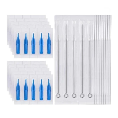 Afbeelding van ATOMUS 50 Pieces Sterilized Tattoo Needles 3rl Round Liner Needle With 3rt Tips Disposable Nozzle Tip Set