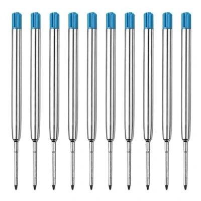 Afbeelding van 10 stuks balpenvullingen, metalen vullingen voor het G2 formaat, inktvullingen balpen, lijnbreedte 1,0 mm M, schrijfkleur (blauw)