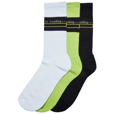 Afbeelding van Urban Classics Unisex Loading 3PACK Sokken, Maat: 39 42, White black frozenyellow