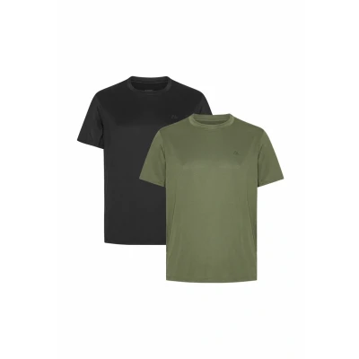 Afbeelding van DANISH ENDURANCE Sport T Shirt, Workout &amp; Top, Lichtgewicht, voor Mannen Meerkleurig (1x Zwart, 1x Olijfgroen) 3XL