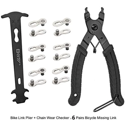 Afbeelding van QKURT Fietsklem + kettingslijtagemeter 6 paar fietsketting, ketting flip flops Fast Connection voor 6/7/8/9/10 Speed ChainProfessionele fietskettinggereedschapsset