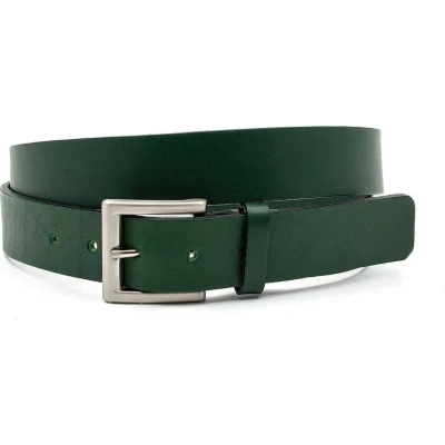 Afbeelding van JV Belts Sportieve groene jeansriem heren en dames riem cm breed Echt Taille: 110cm Totale lengte riem: 125cm